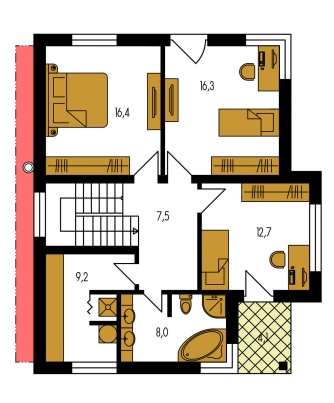 Floor plan of second floor - TREND 274